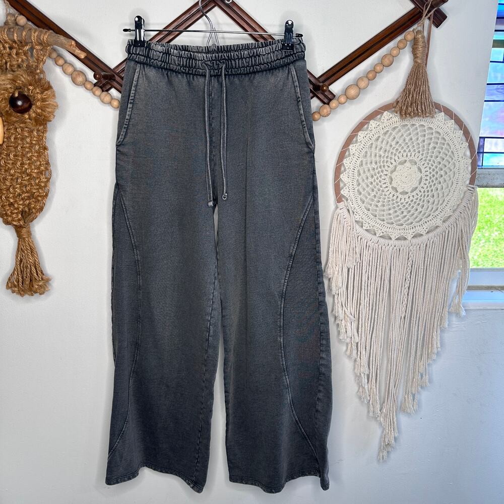 Zara Gray Wide Leg Baggy Sweatpants